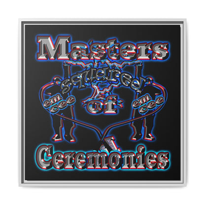 em cee squared - framed canvas art (black)