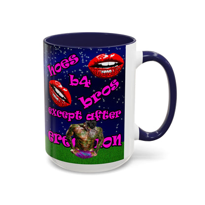 hoes b4 bros - Accent Mug ('snoops' background)