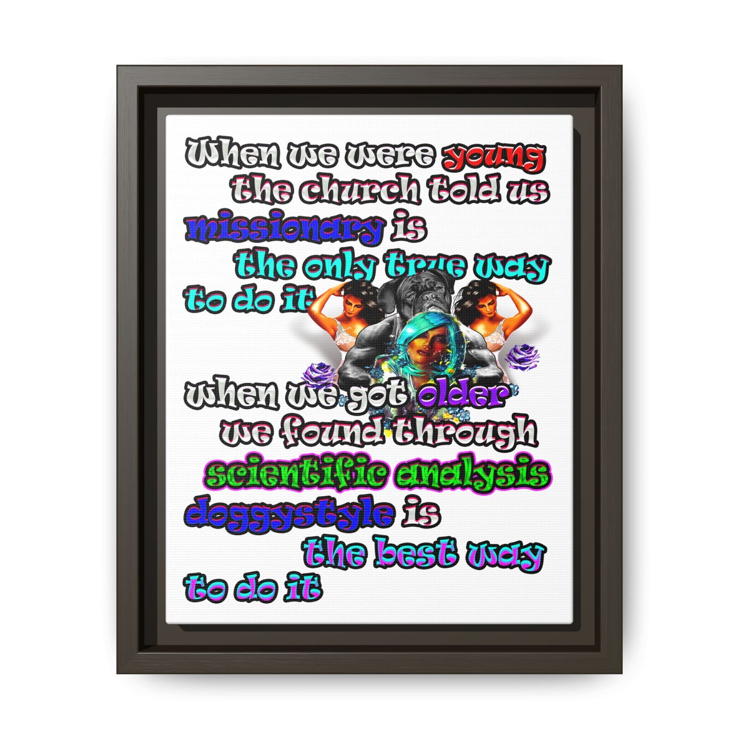 doggystyle - framed canvas art (white)