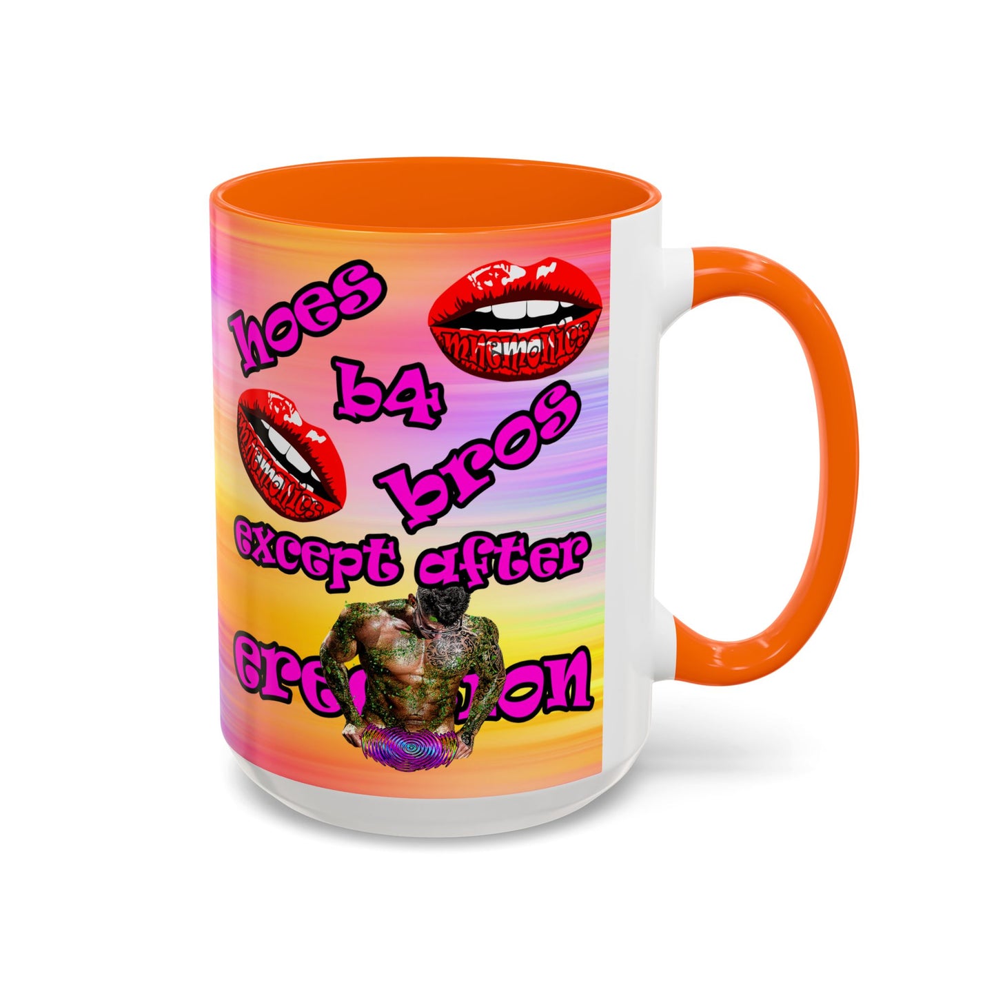 hoes b4 bros - Accent Mug (color blur)