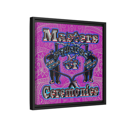 em cee squared - framed canvas art (pink swirl)