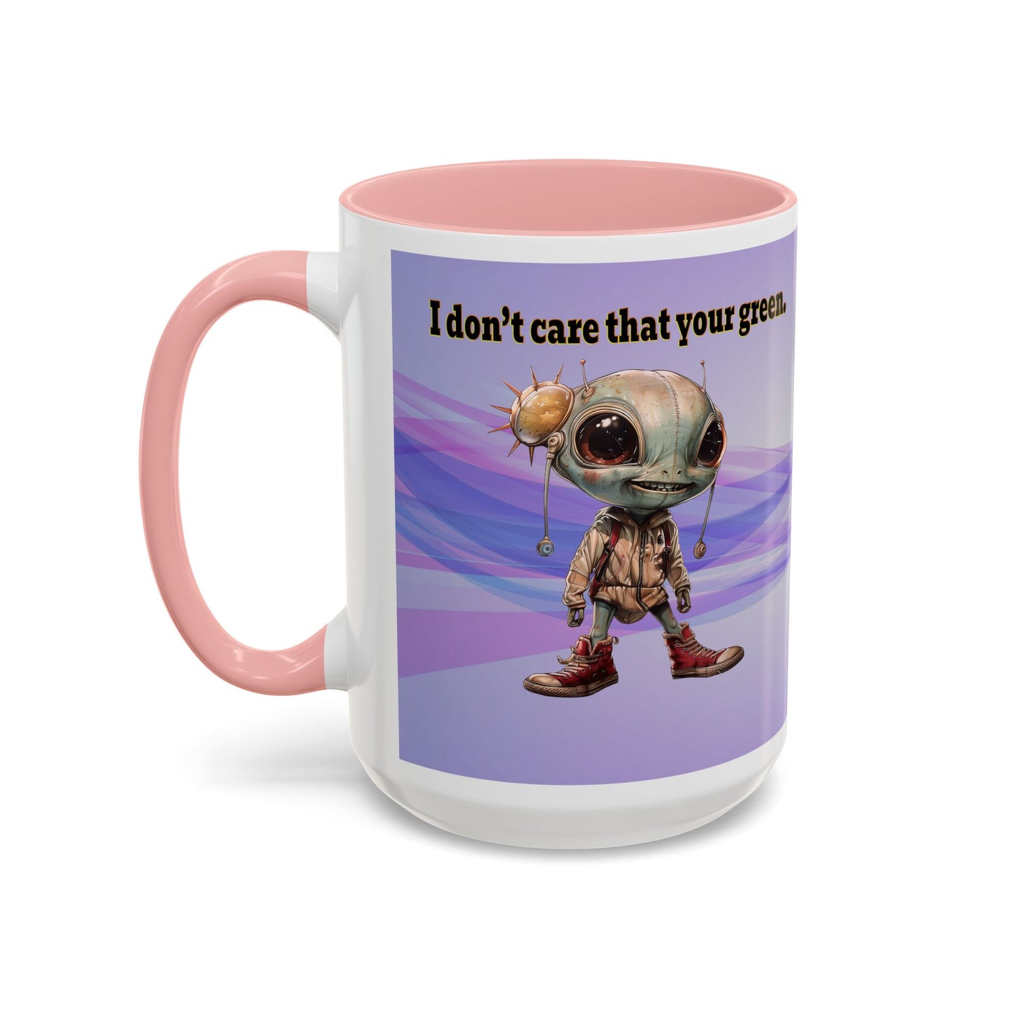 I don't care that your grey - Accent Mug (light blue-pink wave)