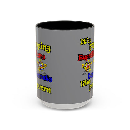 popping like popcorn - Accent Mug (grey)