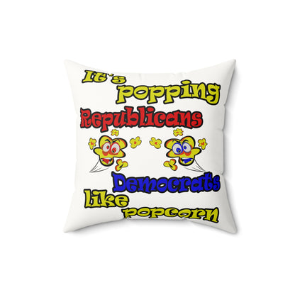 popping like popcorn - Faux Suede Square Pillow - (white)