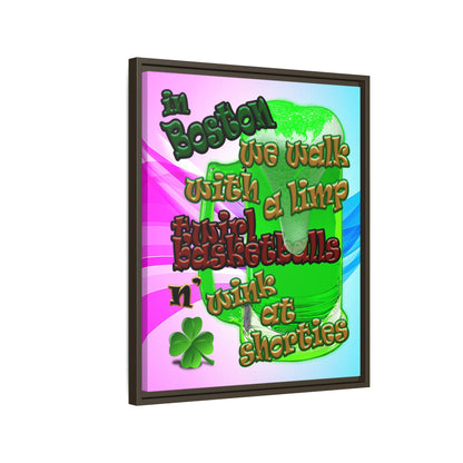 celtics logo - framed canvas art (light blue-pink wave)