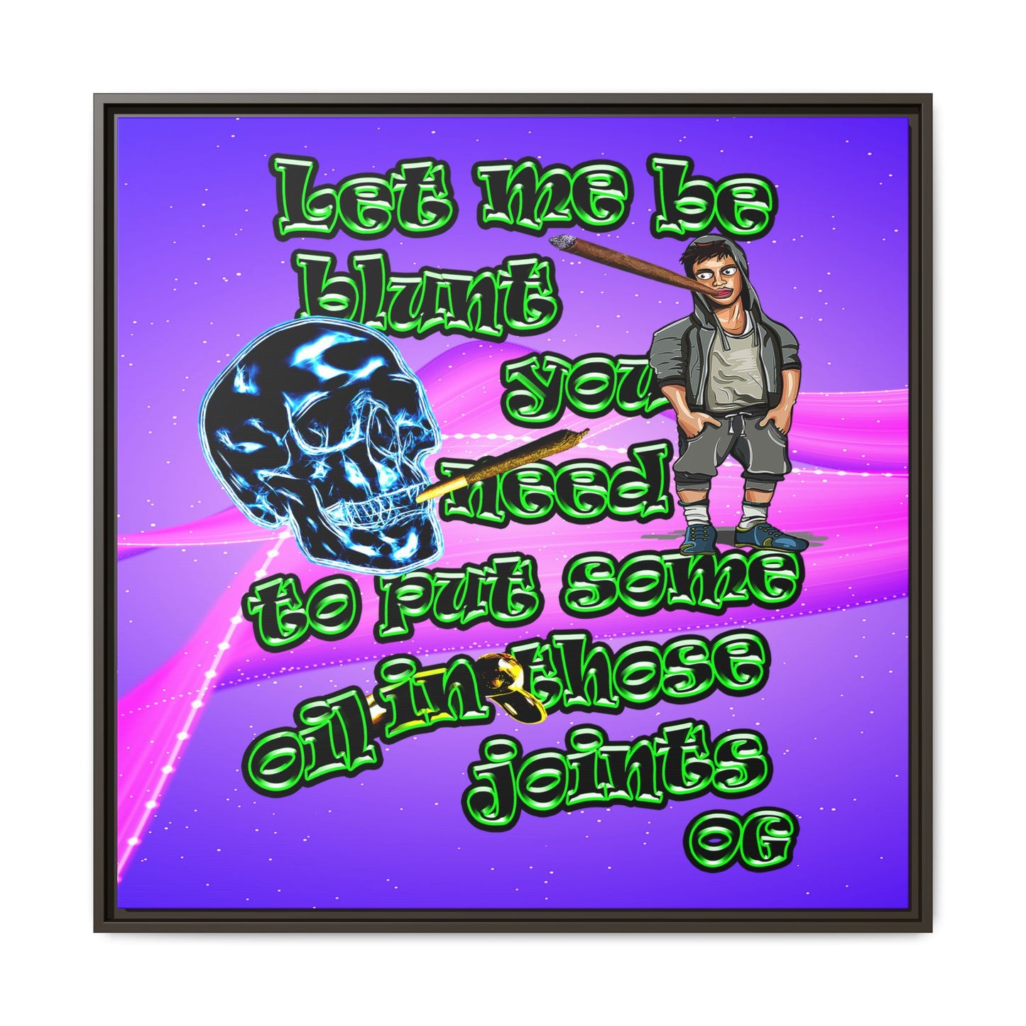 og - framed canvas art (purple-pink wave)