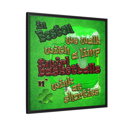 celtics logo - framed canvas art (green turf)