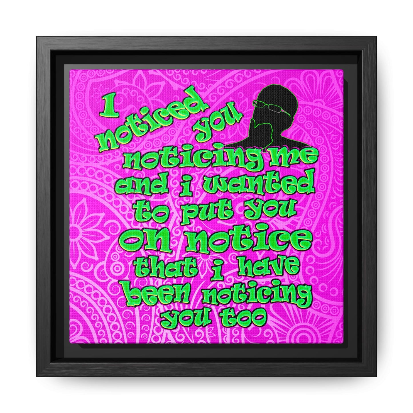 noticed you noticing - framed canvas art (pink swirl)