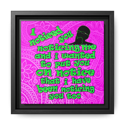 noticed you noticing - framed canvas art (pink swirl)
