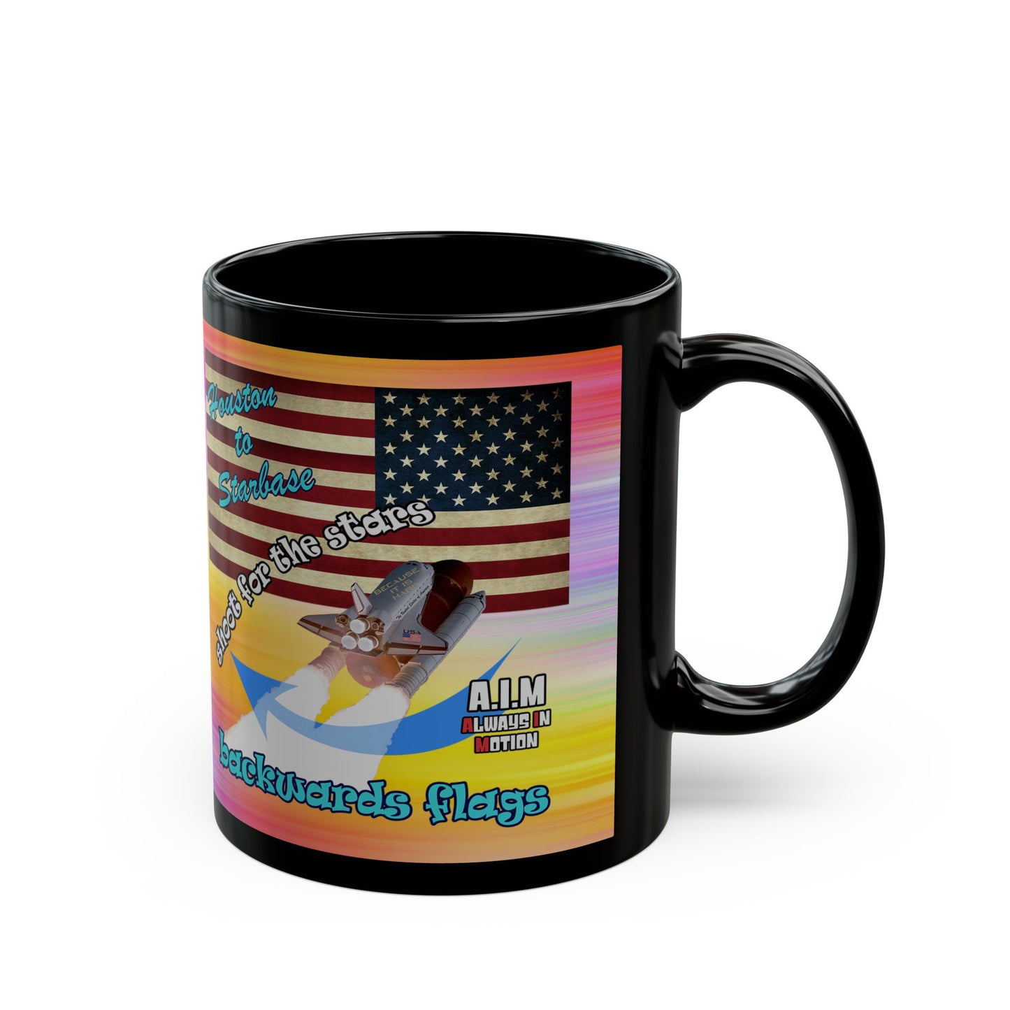 shoot for the stars - Black Mug (color blur)
