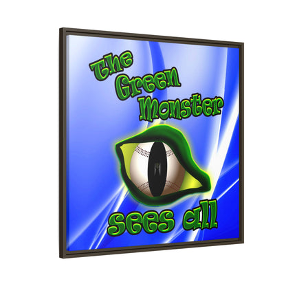 green monster - framed canvas art (blue-white wave)