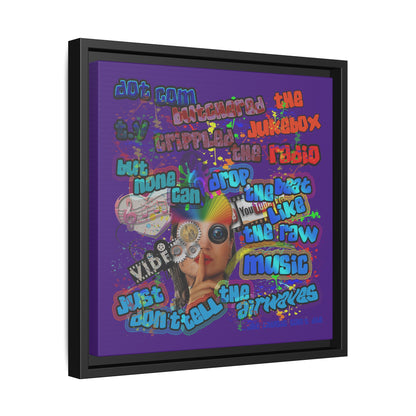 drop the beat - framed canvas art (purple)
