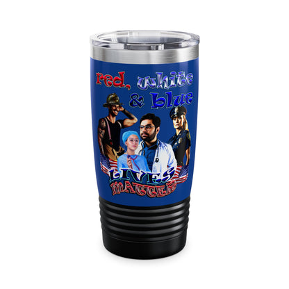 rw&b lives matter - Ringneck Tumbler, 20oz (dark blue)