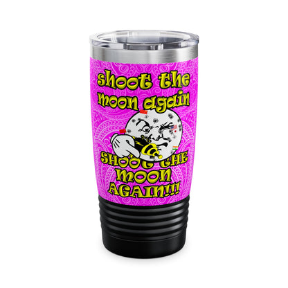 shoot the moon again - Ringneck Tumbler, 20oz (pink swirl)