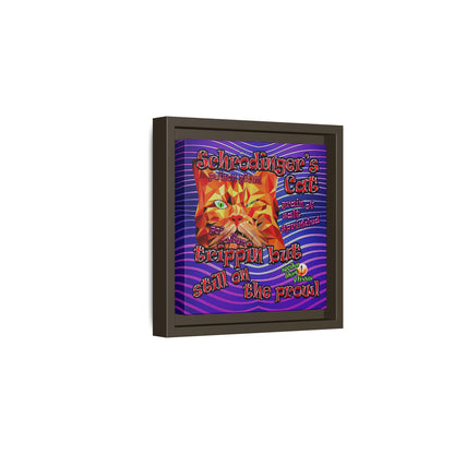 schrodinger's cat - framed canvas art (purple wave)