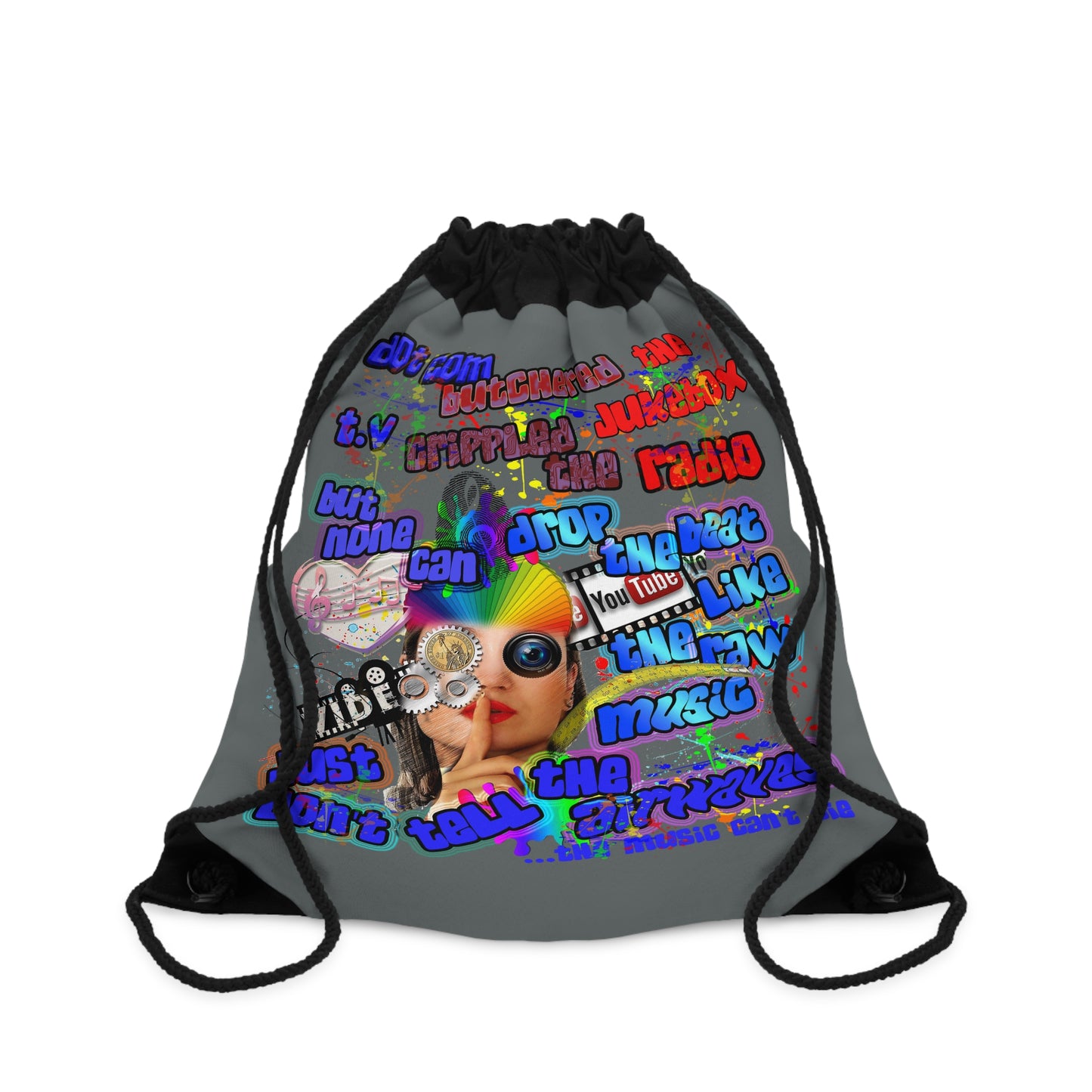 drop the beat - Drawstring Bag (dark grey)