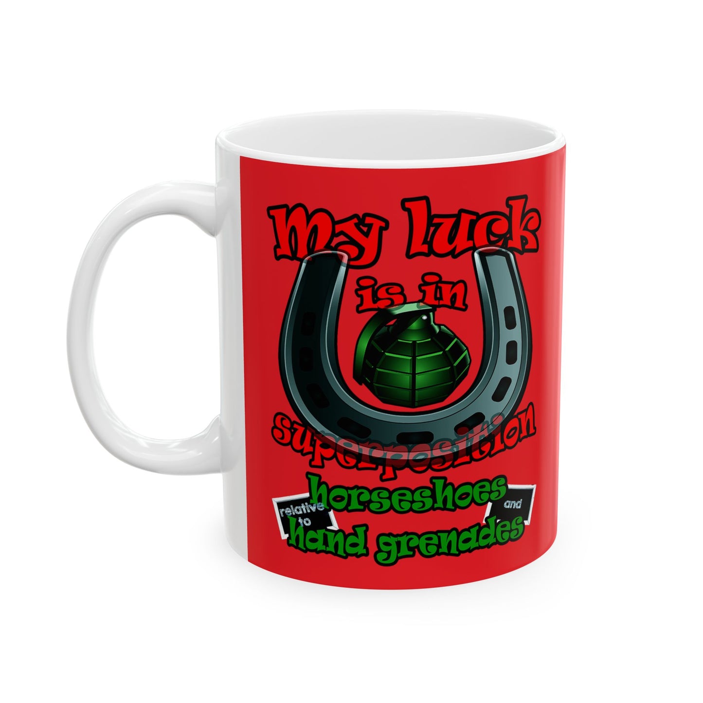 my luck - White Mug (red)