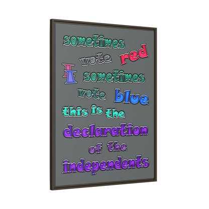 declaration of the independents - framed canvas art (dark grey)