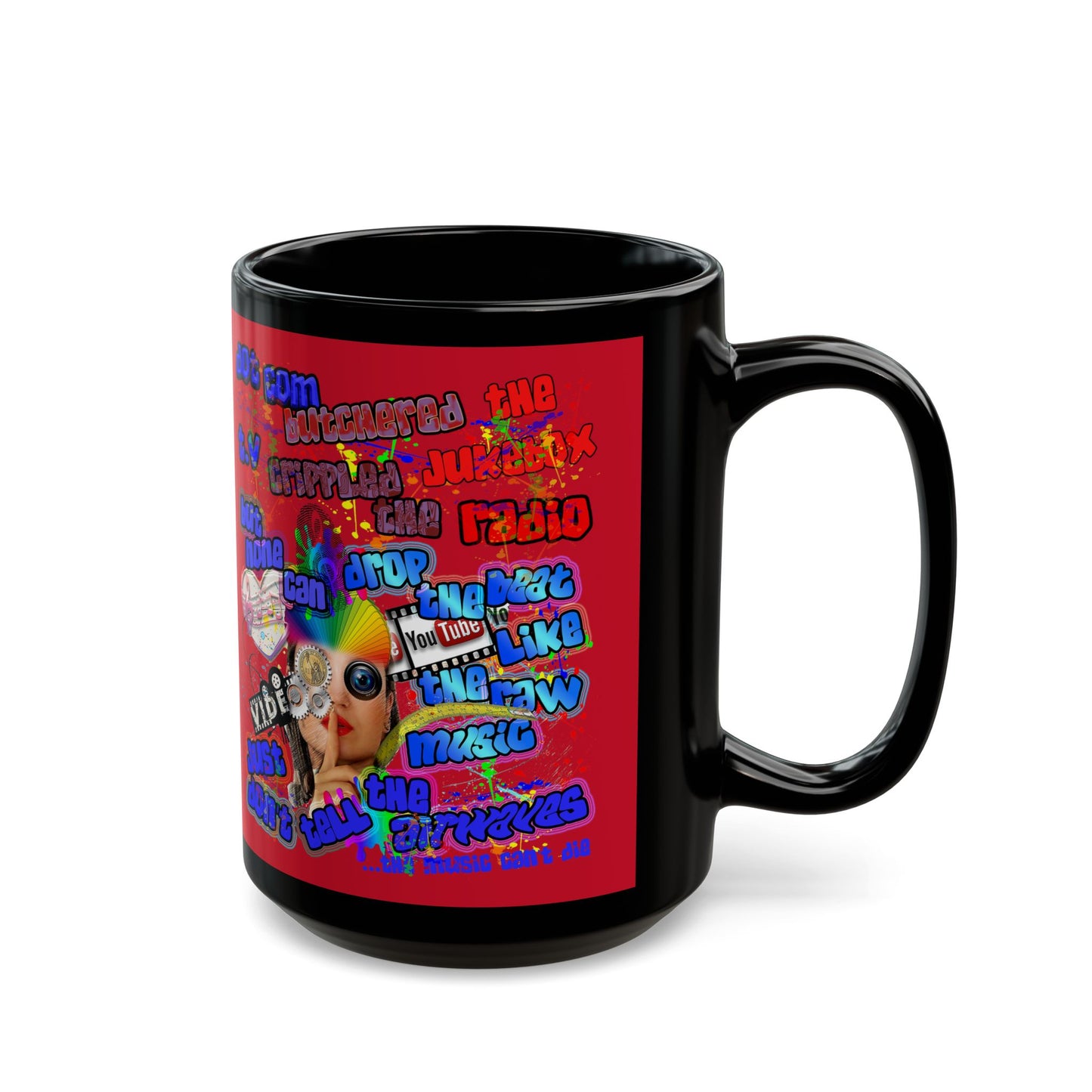 drop the beat - Black Mug (dark red)