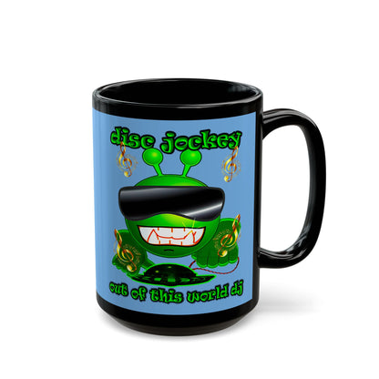 disc jockey - Black Mug (light blue)
