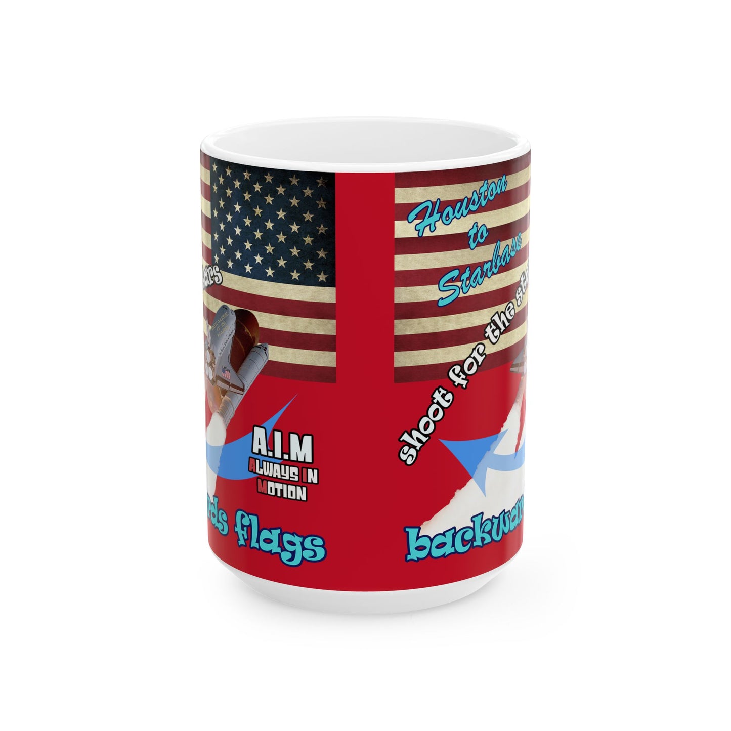 shoot for the stars - White Mug (dark red)