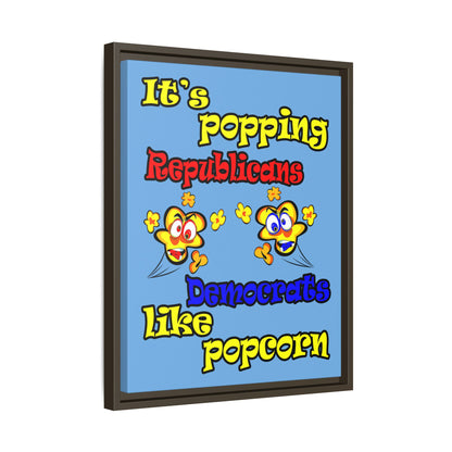 popping like popcorn - framed canvas art (light blue)