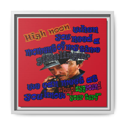 high noon - framed canvas art (dark red)