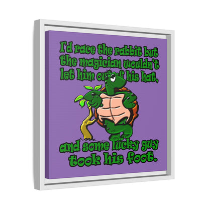 turtle race - framed canvas art (light purple)