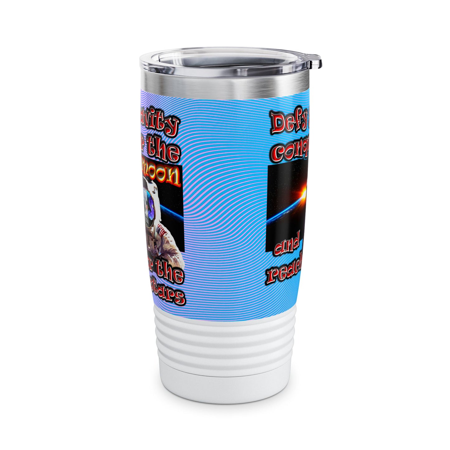 defy conquer reach - Ringneck Tumbler, 20oz (light blue-purple wave)