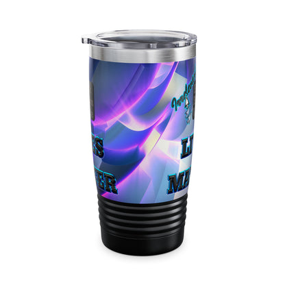 irrelevant - Ringneck Tumbler, 20oz (grey-pink wave)