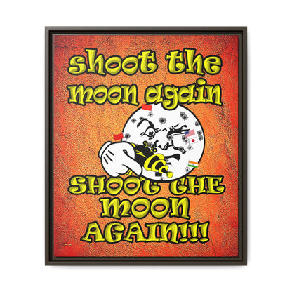 shoot the moon again - framed canvas art (burnt orange)