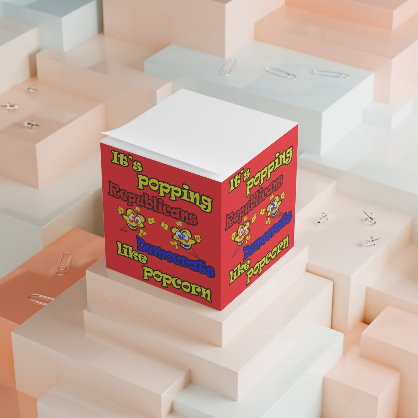 popping like popcorn - note cube (red)