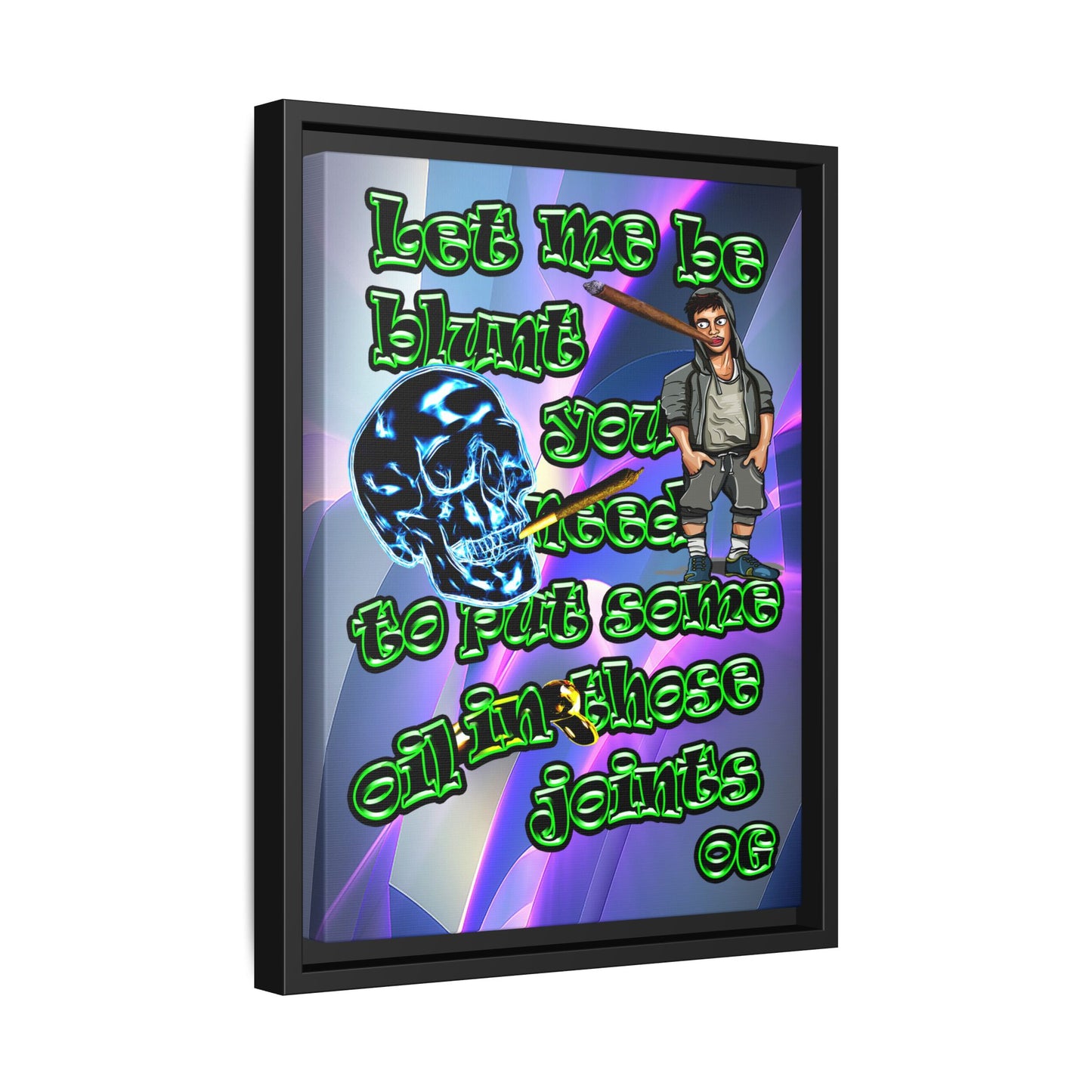 og - framed canvas art (grey-pink wave)