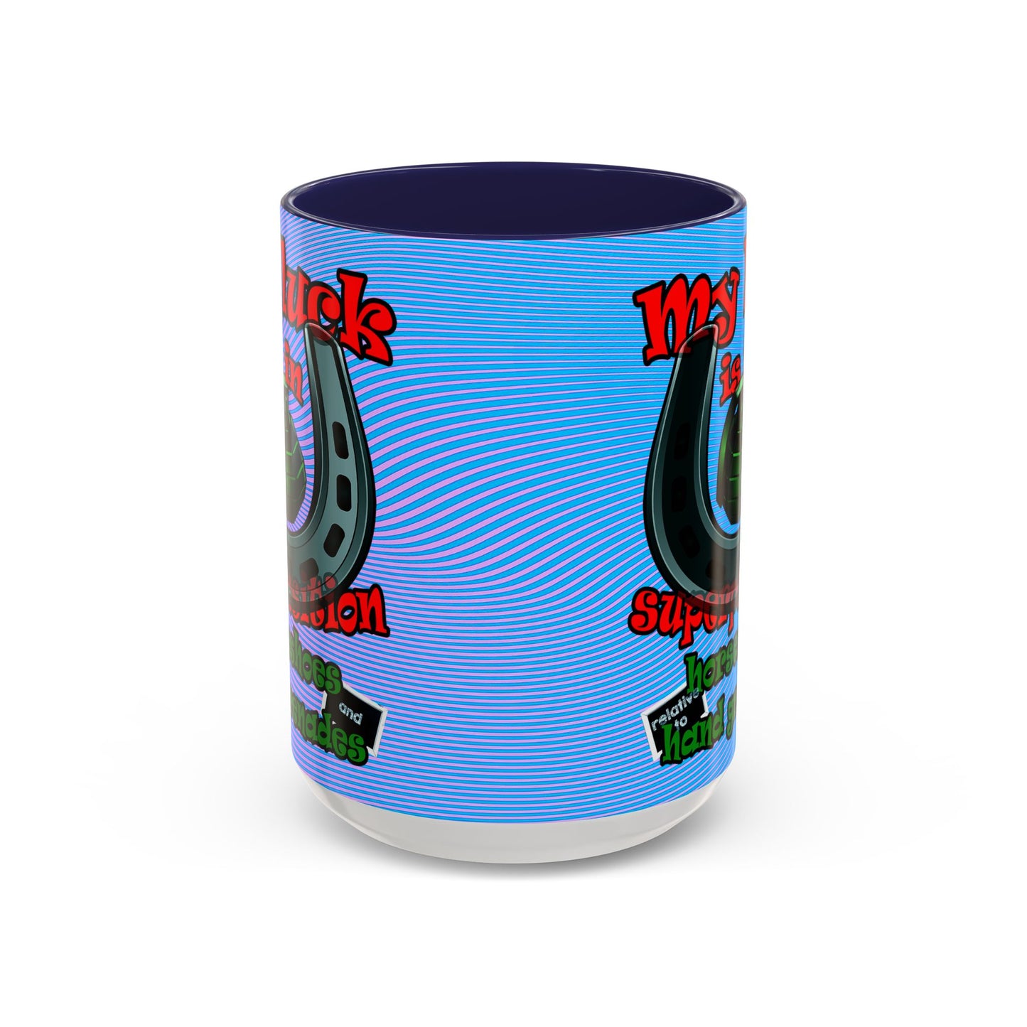 my luck - Accent Mug (light blue-purple wave)