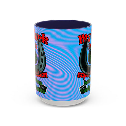 my luck - Accent Mug (light blue-purple wave)