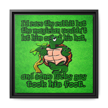 turtle race - framed canvas art (green turf)