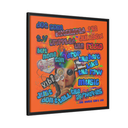 drop the beat - framed canvas art (orange)