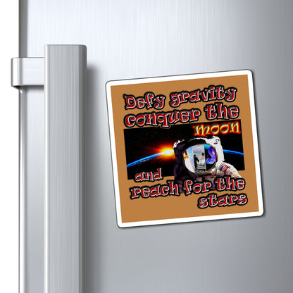 defy conquer reach - Magnets - (light brown)