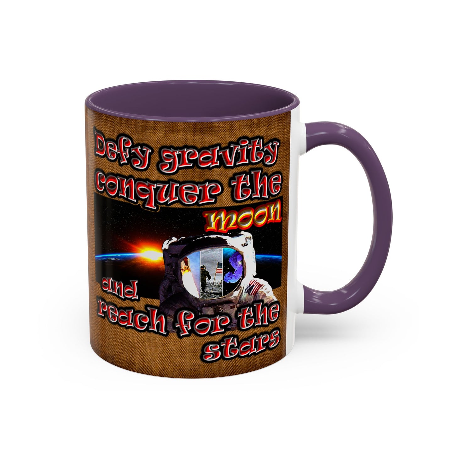 defy conquer reach - Accent Mug (brown papyrus)