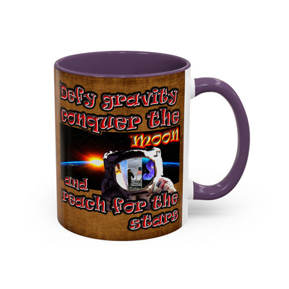 defy conquer reach - Accent Mug (brown papyrus)