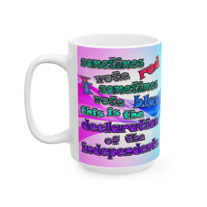 declaration of the independents - White Mug (light blue-pink wave)