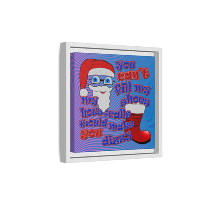 santa's shoes - framed canvas art (light blue-purple wave)