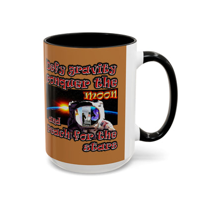 defy conquer reach - Accent Mug (light brown)