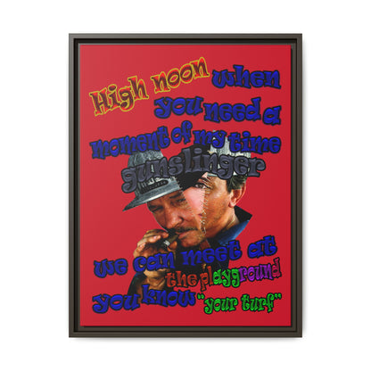 high noon - framed canvas art (dark red)