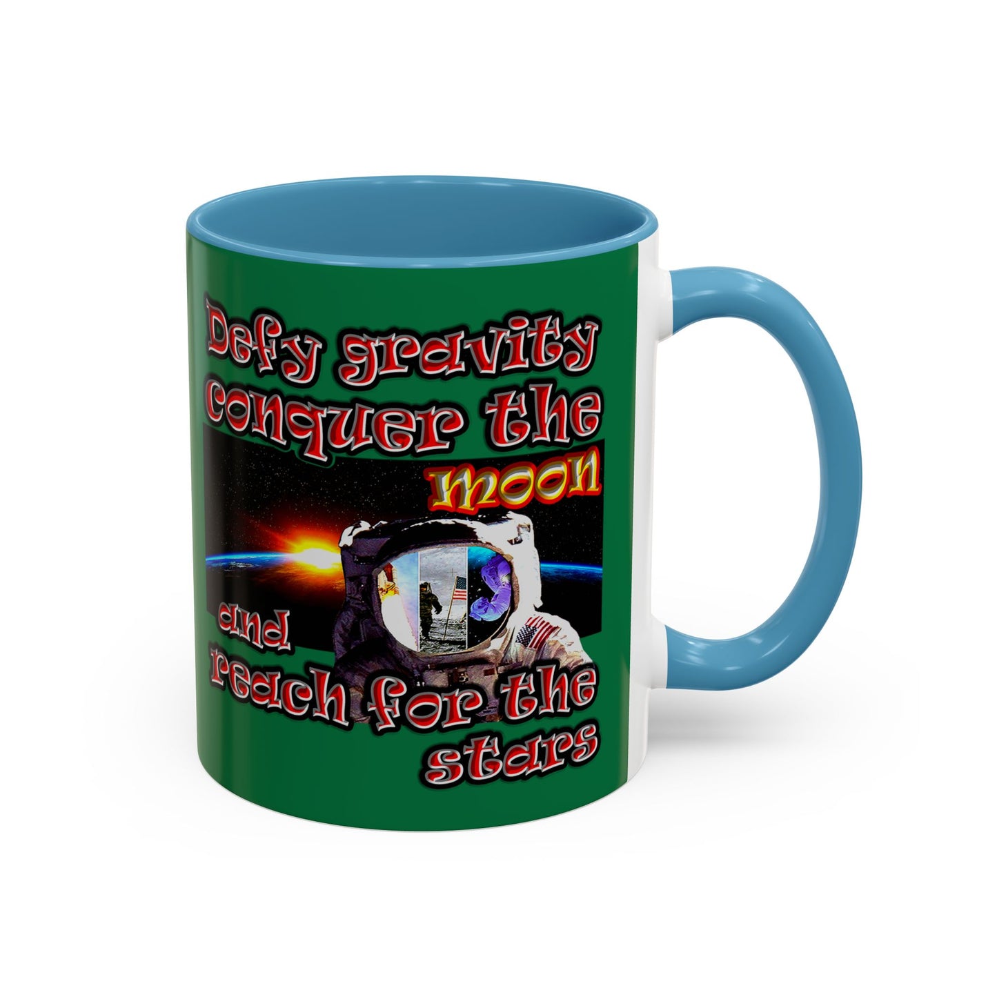 defy conquer reach - Accent Mug (dark green)