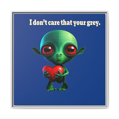 I don't care that your grey - framed canvas art (dark blue)