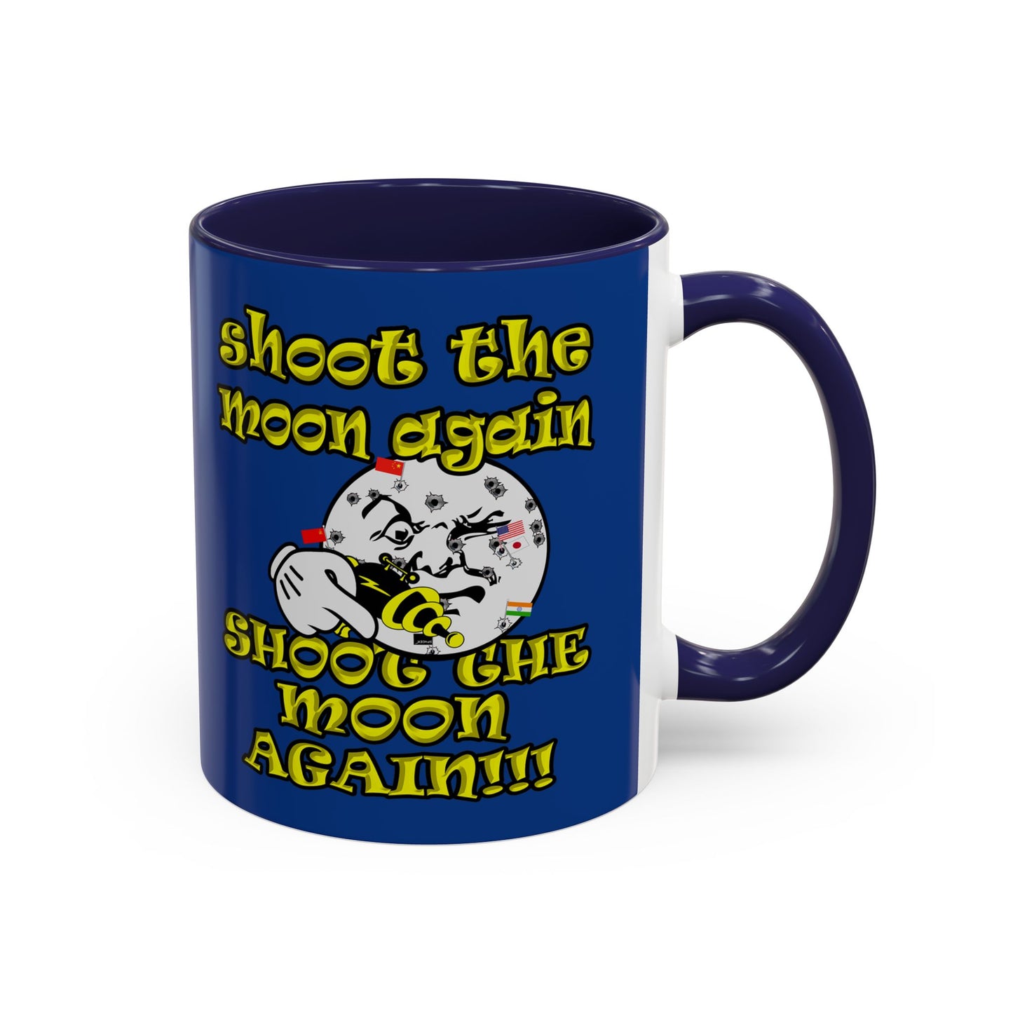 shoot the moon again - Accent Mug (dark blue)