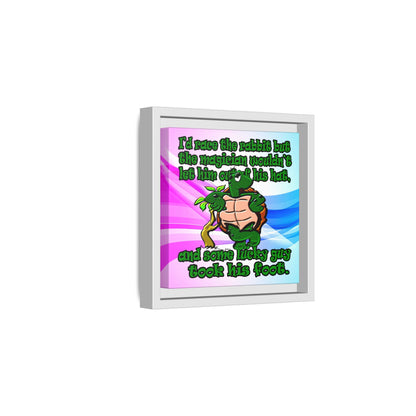 turtle race - framed canvas art (light blue-pink wave)
