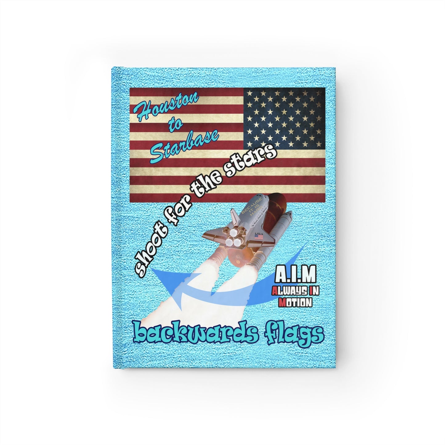 shoot for the stars - journal-lined (faded blue)