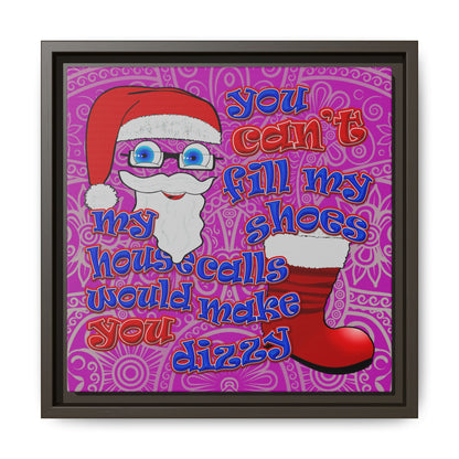 santa's shoes - framed canvas art (pink swirl)